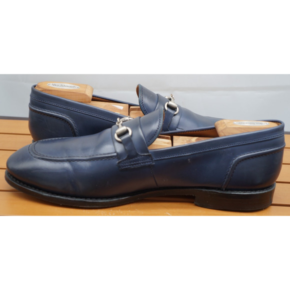 Allen Edmonds "RANDOLPH" Men's Leather BIT Penny Loafers 13 D Navy (580N) - Picture 11 of 15